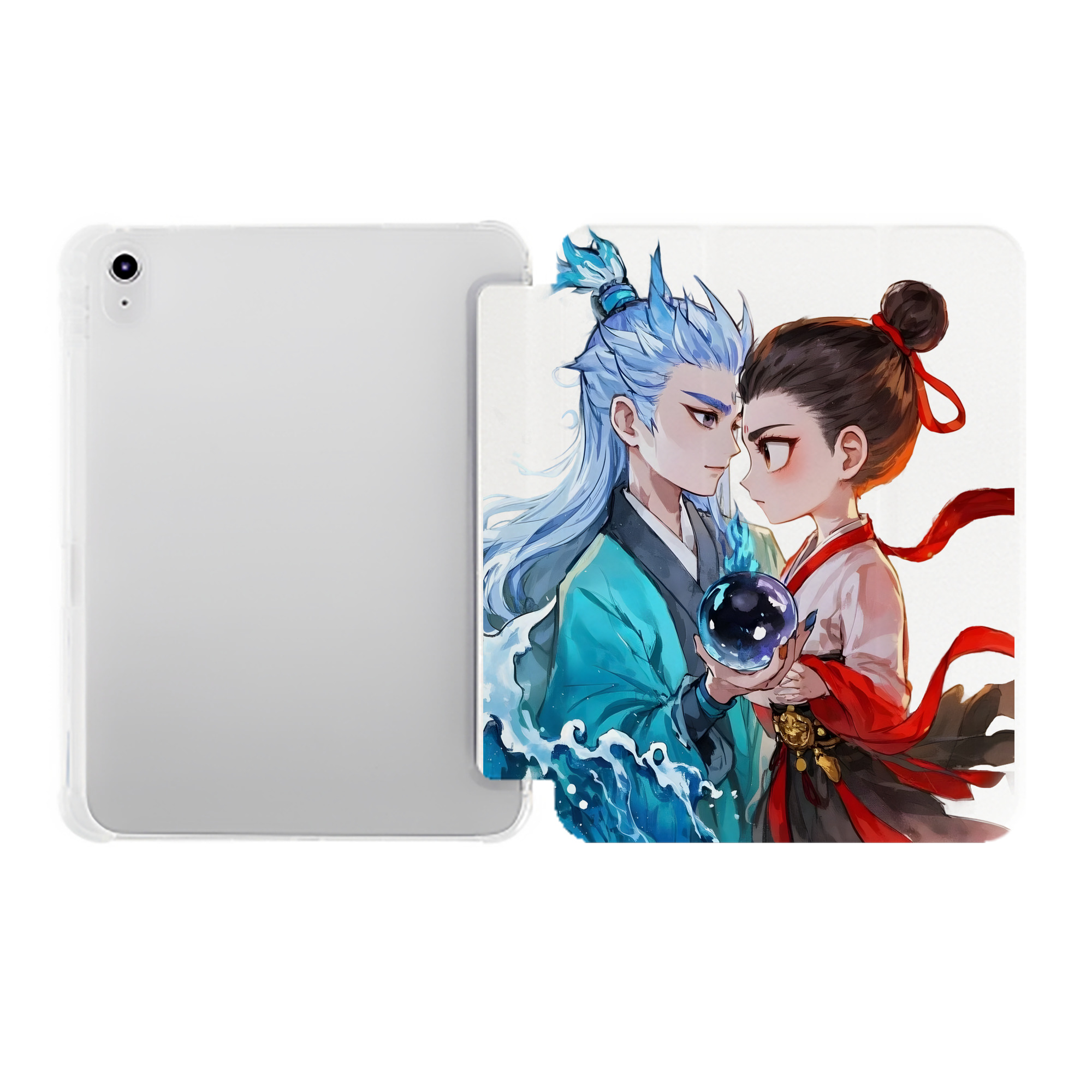 （画像用） Ne Zha 2 ナタ 魔童の大暴れ IPad ケース ペン収納付き 三つ折りスタンド PUレザー×シリコン 対応機種9.5/10.5/10.9インチ